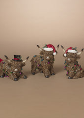 ITEM G2794900  - 5"H RESIN HOLIDAY HIGHLAND COW