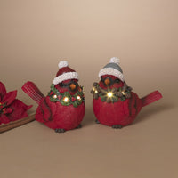 ITEM G2795940 - 8"L B/O LIGHTED RESIN HOLIDAY CARDINAL - 2 ASSORTED