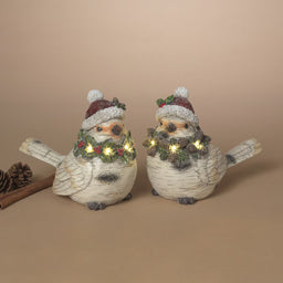 ITEM G2796000 - 8.25"L B/O RESIN CHRISTMAS BIRD LIGHT - 2 ASSORTED (LIGHTS UP, 2 LR44 BATTERIES INCLUDED)