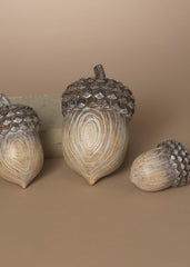 ITEM G2796400  - RESIN HARVEST ACORNS - SET OF 3