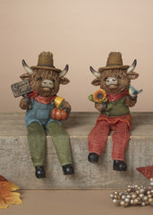 ITEM G2796990  - 4.5"H RESIN HARVEST HIGHLAND COW SHELF SITTER