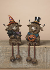 ITEM G2797290  - 4.25"H RESIN HALLOWEEN HIGHLAND COW SHELF SITTER