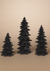 ITEM G2797520  - BLACK RESIN HALLOWEEN TREE - SET OF 3