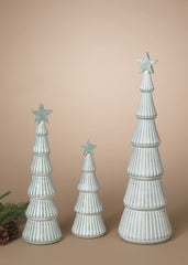 ITEM G2798030  - GRAY & WHITE WOOD HOLIDAY TREES - SET OF 3