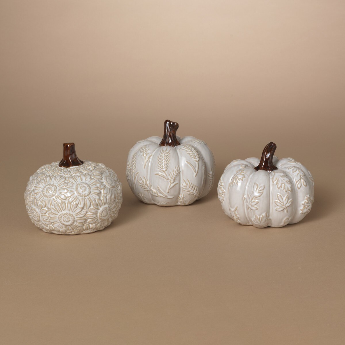 ITEM G2802980 - 5.25"D CERAMIC HARVEST PUMPKIN - 3 ASSORTED