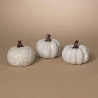 ITEM G2802980 - 5.25"D CERAMIC HARVEST PUMPKIN - 3 ASSORTED