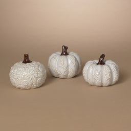 ITEM G2802980 - 5.25"D CERAMIC HARVEST PUMPKIN - 3 ASSORTED