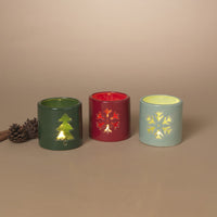 ITEM G2803060 - 3.5"H B/O CERAMIC CHRISTMAS LUMINARY LIGHT - 3 ASSORTED