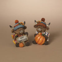 ITEM G2851410 - 4.75"H RESIN HARVEST HIGHLAND COW - 2 ASSORTED