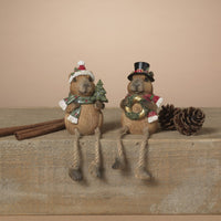 ITEM G2851650 - 3.5"H RESIN HOLIDAY CAPYBARA SHELF SITTER - 2 ASSORTED