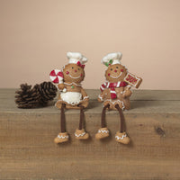 ITEM G2851760 - 3.5"H RESIN HOLIDAY GINGERBREAD MAN SHELF SITTER - 2 ASSORTED
