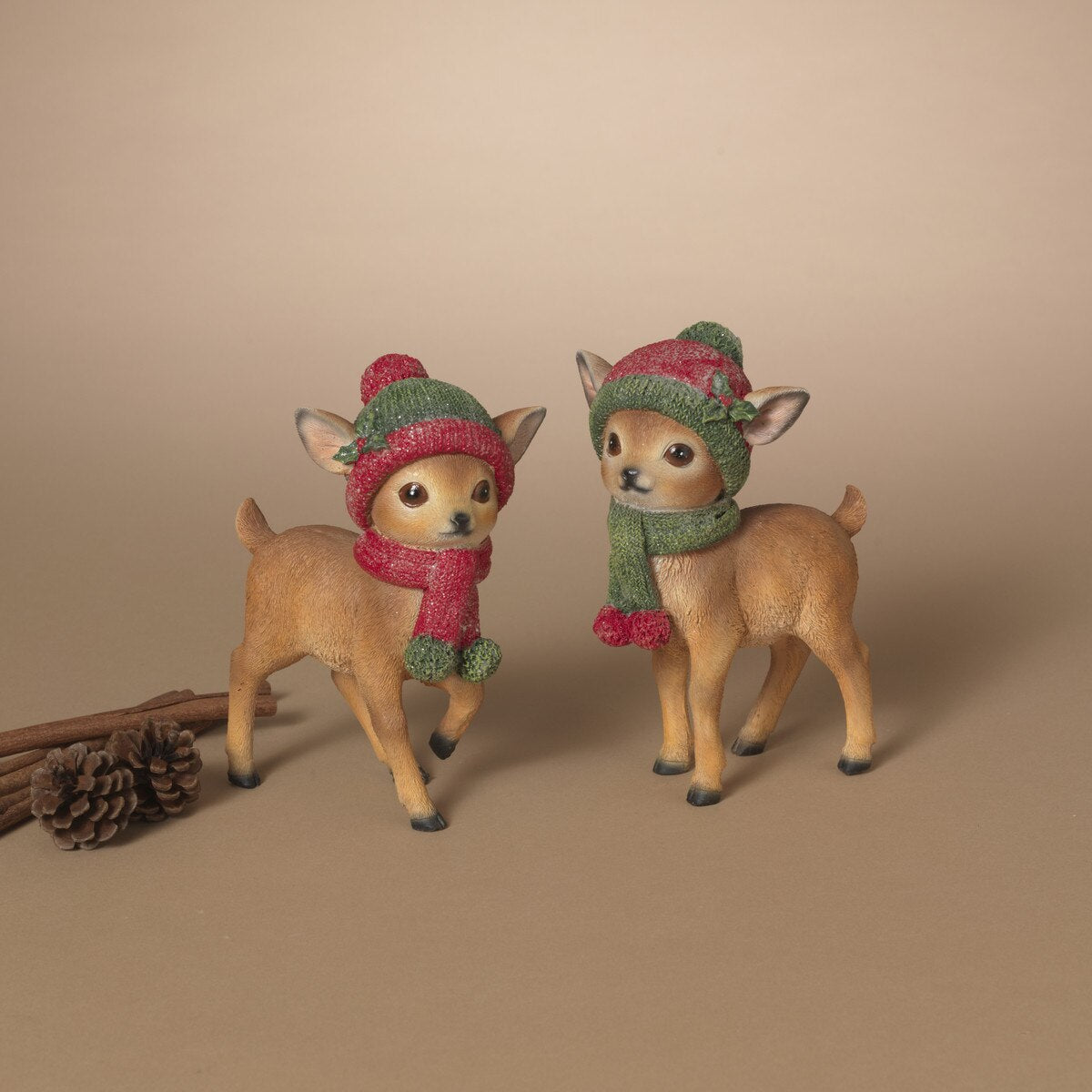 ITEM G2851800 - 6.5"H RESIN HOLIDAY DEER - 2 ASSORTED