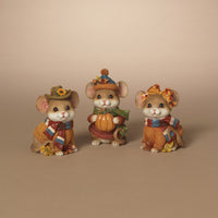 ITEM G2854740 - 5"H RESIN HARVEST MOUSE - 3 ASSORTED