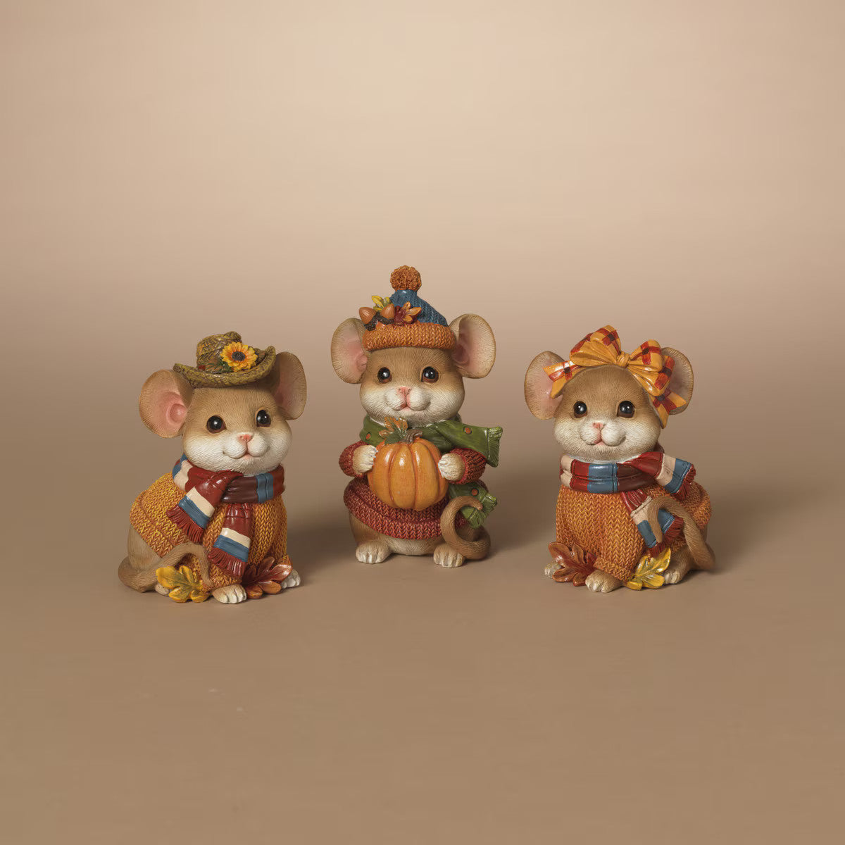 ITEM G2854740 - 5"H RESIN HARVEST MOUSE - 3 ASSORTED