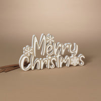 ITEM G2855830 - 12"L WOOD "MERRY CHRISTMAS" TABLETOP SIGN WITH GLITTER