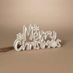 ITEM G2855830 - 12"L WOOD "MERRY CHRISTMAS" TABLETOP SIGN WITH GLITTER