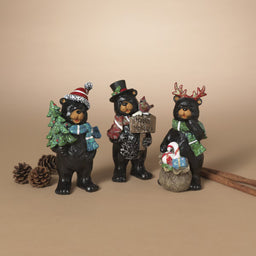 ITEM G2858060 - 6.5"H RESIN HOLIDAY BEAR - 3 ASSORTED