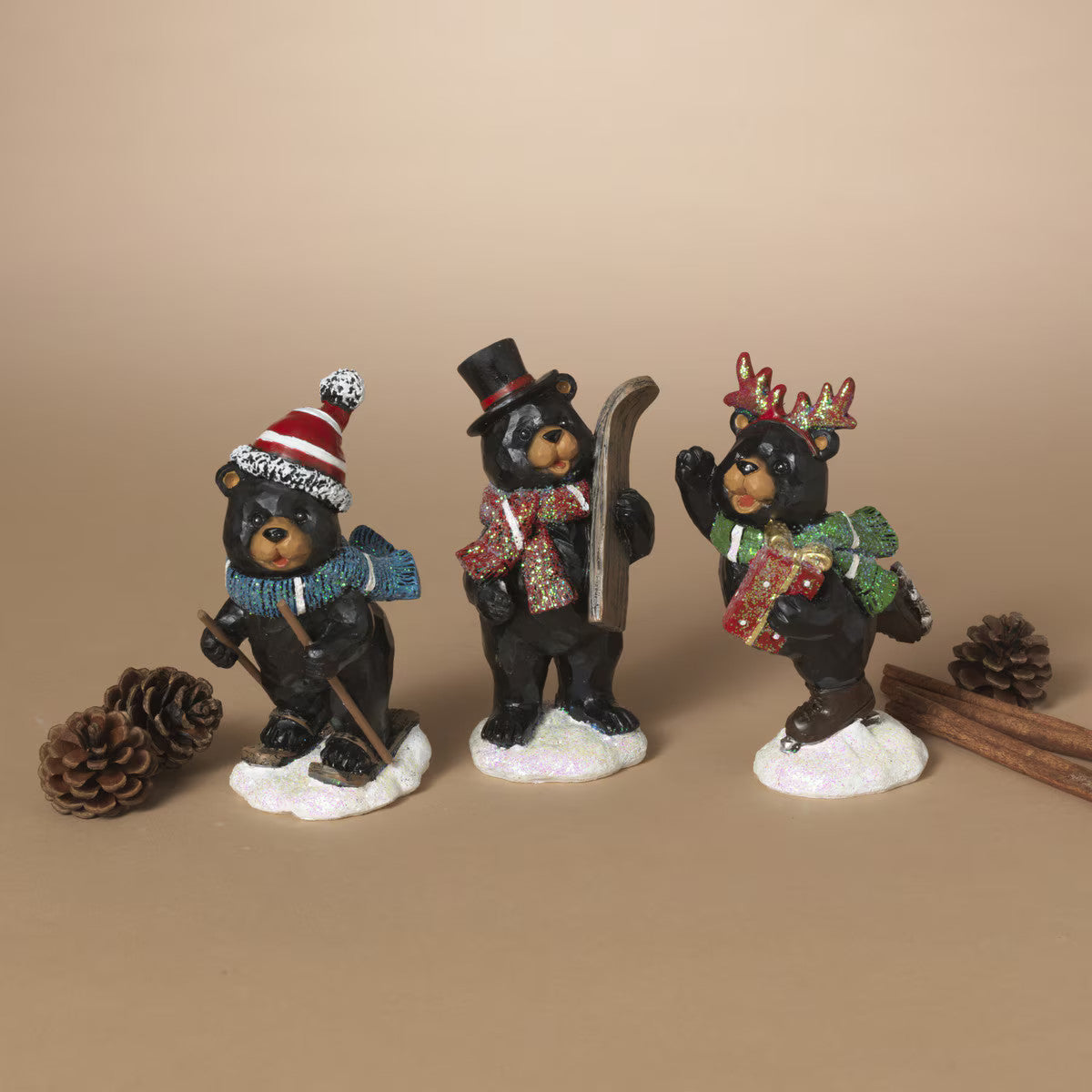 ITEM G2858070 - 5.5"H RESIN HOLIDAY BEAR - 3 ASSORTED