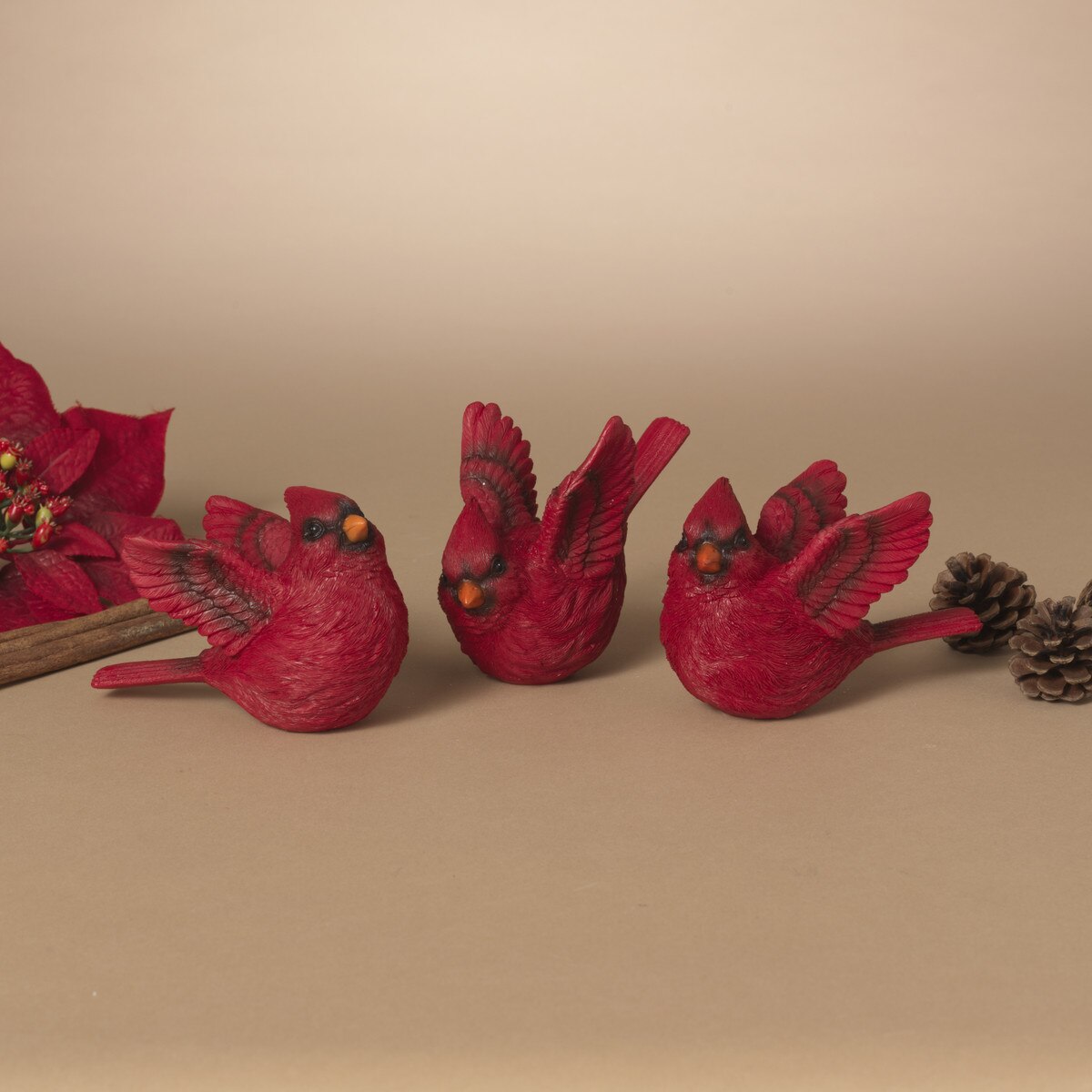 ITEM G2865000 - 4.5"L RESIN HOLIDAY CARDINAL - 3 ASSORTED