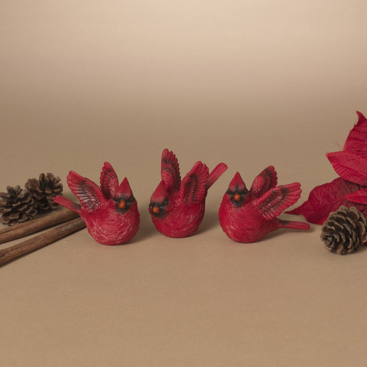 ITEM G2865010 - 3.25"L RESIN HOLIDAY CARDINAL - 3 ASSORTED