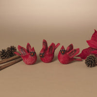 ITEM G2865010 - 3.25"L RESIN HOLIDAY CARDINAL - 3 ASSORTED