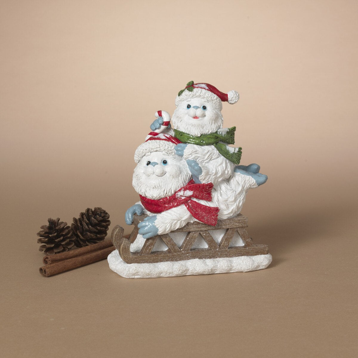 ITEM G2872910 - 6.5"H RESIN HOLIDAY YETIS ON SLEIGH