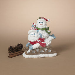ITEM G2872910 - 6.5"H RESIN HOLIDAY YETIS ON SLEIGH