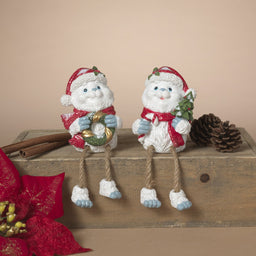 ITEM G2872960 - 3.75"H RESIN HOLIDAY YETI SHELF SITTER - 2 ASSORTED