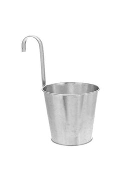 ITEM GB2017L - 5.75"x10" METAL ROUND PLANTER WITH HOOK