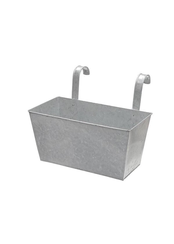 ITEM GB2033S - 10.5"X5.5"X5.5" GALVANIZED METAL RECT. PLANTER WITH HOOKS