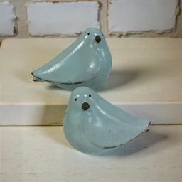 ITEM KOP 12490 - 6.5"X3.75"X4.5" BULE CERAMIC BIRDS - 2 ASSORTED