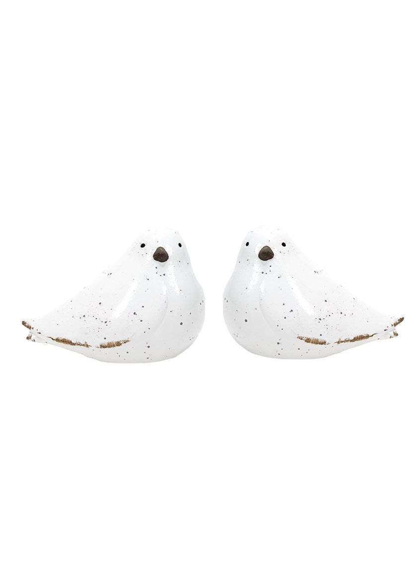 ITEM KOP 12494 - 6.5"X3.75"X4.5" - WHITE CERAMIC BIRDS