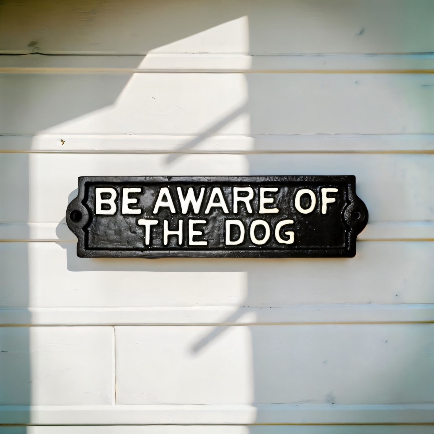 ITEM KOP 14152 - 8.75" X 2.25" CAST IRON BEWARE OF DOG SIGN