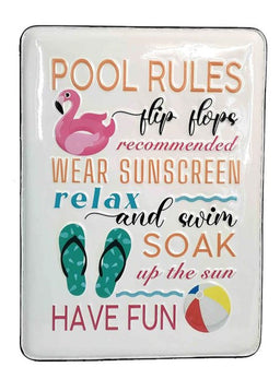 ITEM KOP 16432 - 8"X21.5" METAL POOL RULES PLAQUE