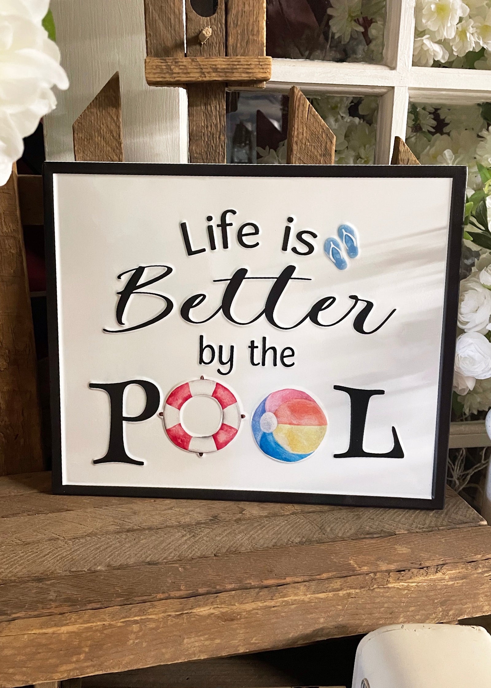 ITEM KOP 16433 - 10"X12" LIFE IS BETTER WALL PLAQUE