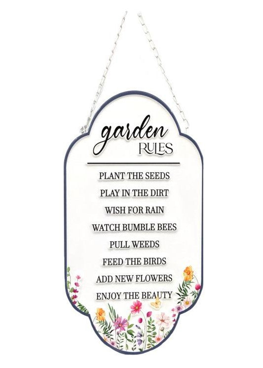 ITEM KOP 16456 - 9.5"X15" GARDEN RULES PLAQUE
