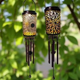 ITEM KOP 19767 - 4.25"X27.5" LED SOLAR WINDCHIMES - 2 ASSORTED STYLES