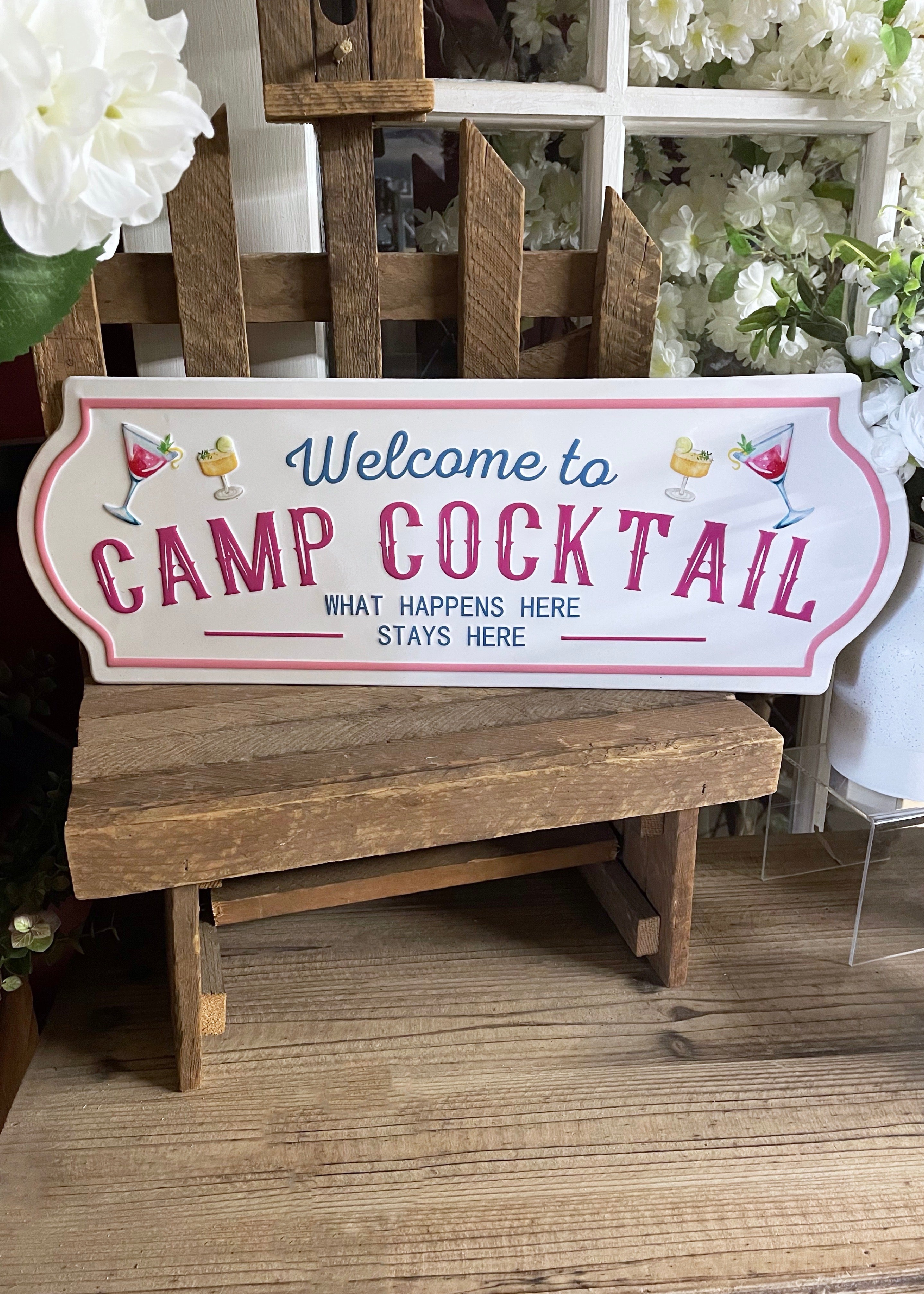 ITEM KOP 23889 - 20"X7" CAMP COCKTAIL SIGN