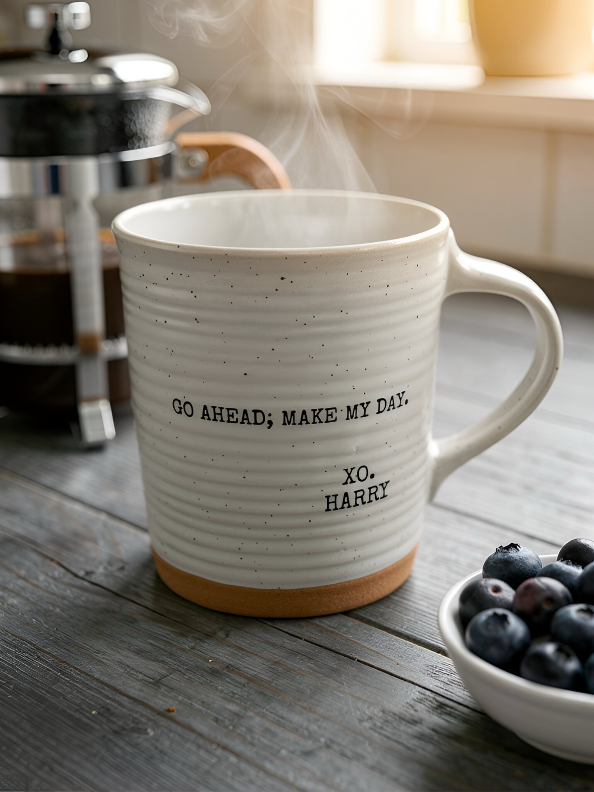 ITEM KOP 25180 - 3.5"X4.25"X5" CERAMIC QUOTE MUG -  XO HARRY