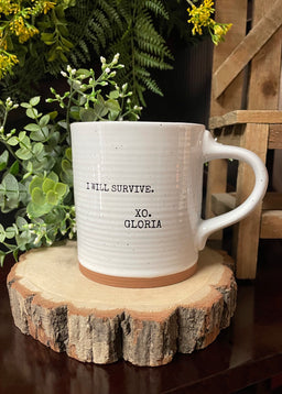 ITEM KOP 25181 - 3.5"X4.25"X5" CERAMIC QUOTE MUG -  XO GLORIA