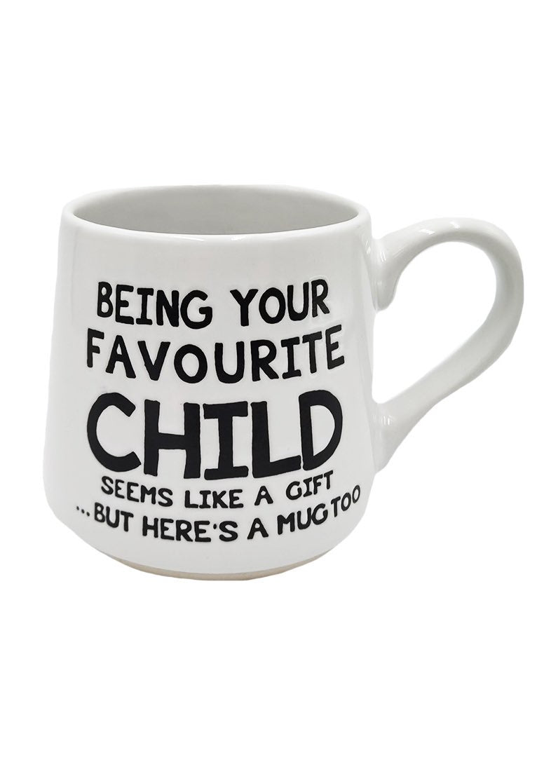 ITEM KOP 25593 - 3.75inX4in "BEING YOUR FAVOURITE CHILD" FAT BOTTOM MUG