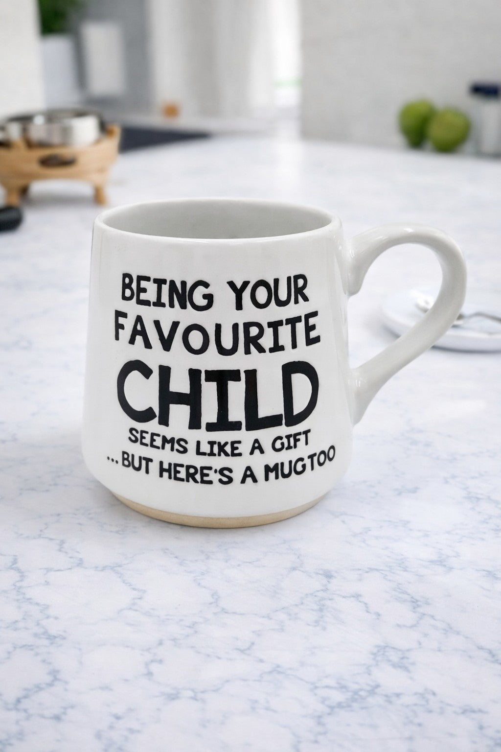 ITEM KOP 25593 - 3.75inX4in "BEING YOUR FAVOURITE CHILD" FAT BOTTOM MUG