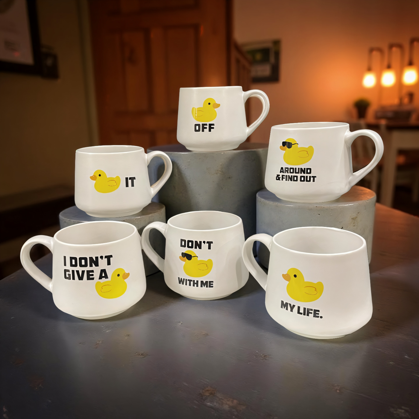 ITEM KOP 25796 - 16OZ DUCK MUGS - 6 ASSORTED STYLES, MICROWAVE AND DISHWASHER SAFE