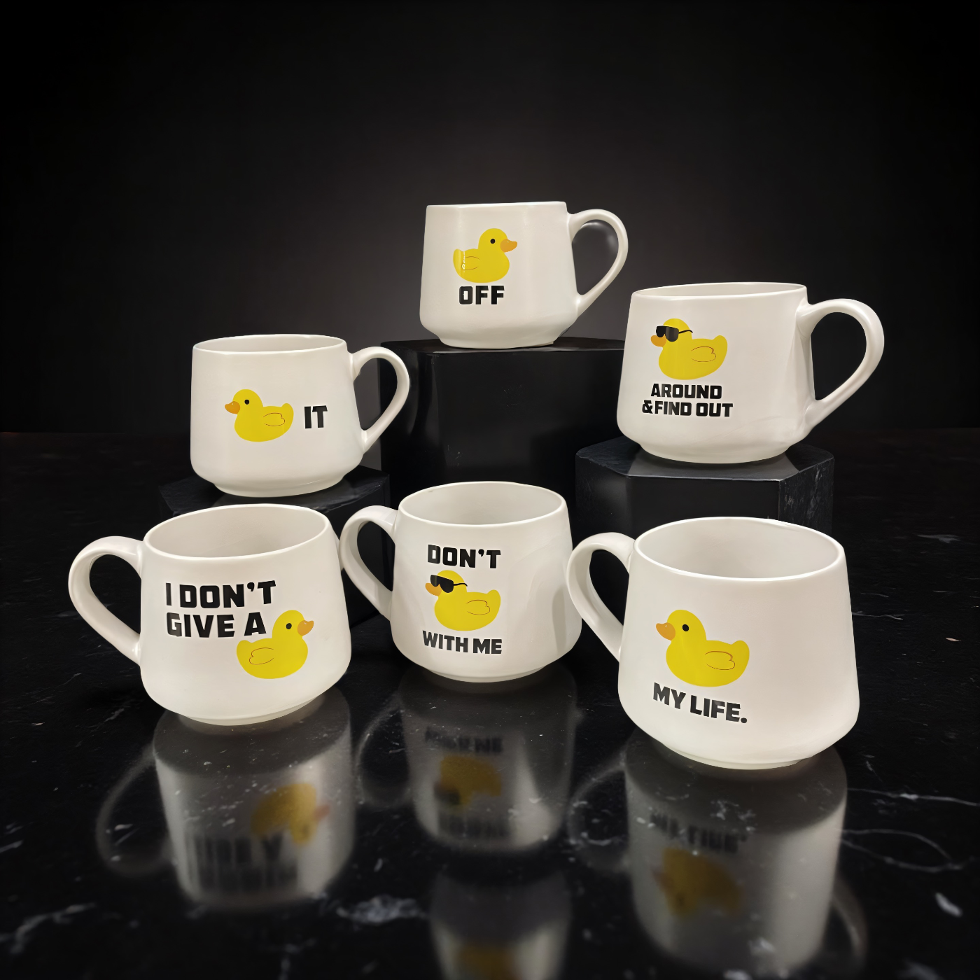 ITEM KOP 25796 - 16OZ DUCK MUGS - 6 ASSORTED STYLES, MICROWAVE AND DISHWASHER SAFE