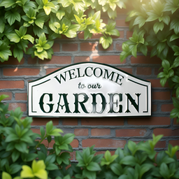 ITEM KOP 29353 - 19.5"X8.5" METAL WELCOME TO OUR GARDEN SIGN