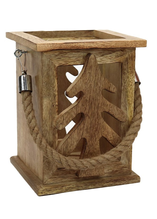 ITEM KOP 40017 - 8"X6.5"X6.5" WOODEN LANTERN