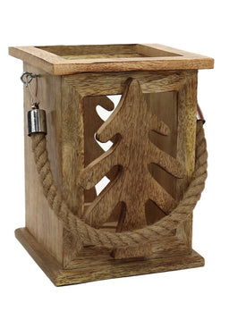 ITEM KOP 40017 - 8"X6.5"X6.5" WOODEN LANTERN