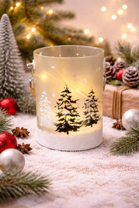 ITEM KOP 43483 - 4"X6" LED GLASS CYLINDER WITH TREES DESIGN