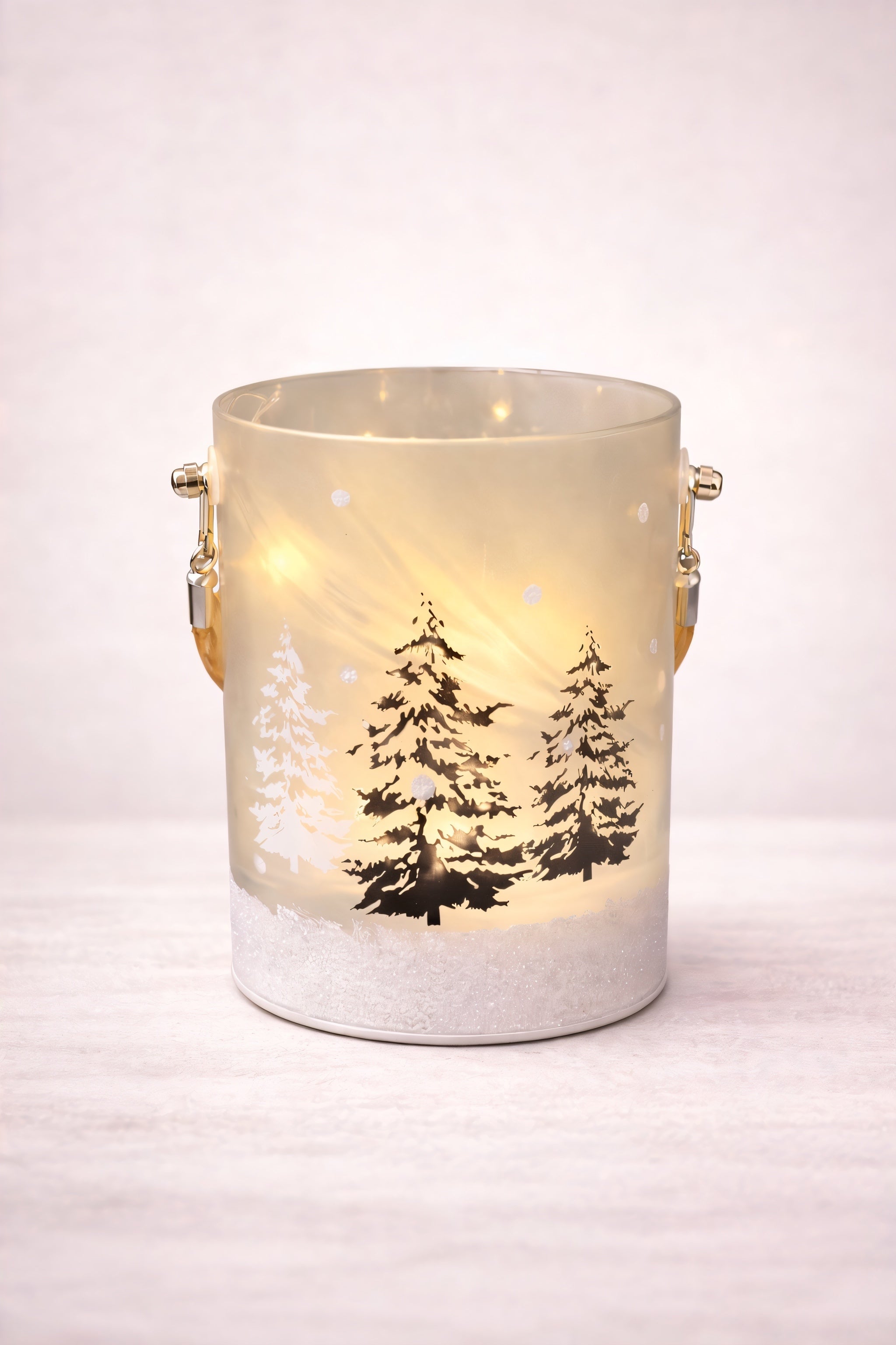 ITEM KOP 43483 - 4"X6" LED GLASS CYLINDER WITH TREES DESIGN