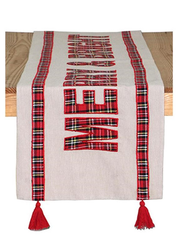 ITEM KOP 49985 - 15.5"X54.5" MERRY AND BRIGHT TABLE RUNNER